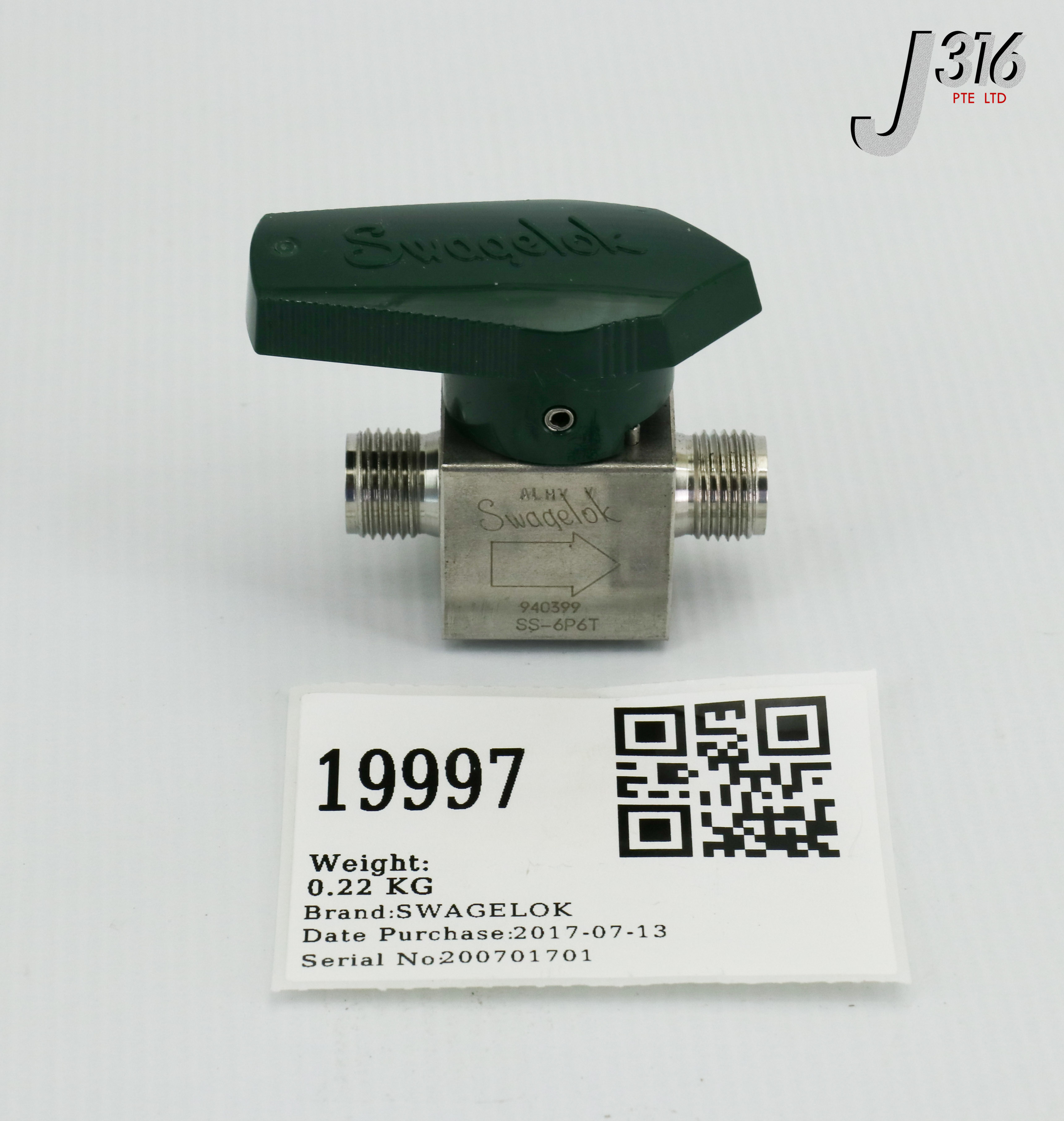19997 SWAGELOK SS QUARTER TURN INSTRUMENT PLUG VLV SS-6P6T | eBay